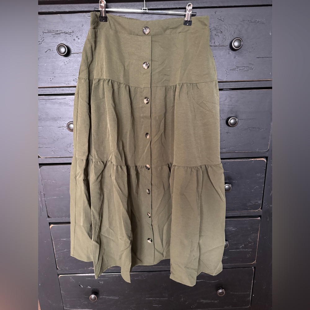Cupshe Olive Green Midi Skirt